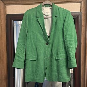 MaxMara Emerald Green Linen Blazer